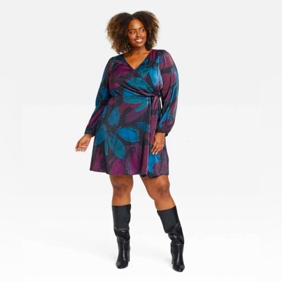 Ava & Viv Multi-floral Plus Size Dress - Picture 1 of 5